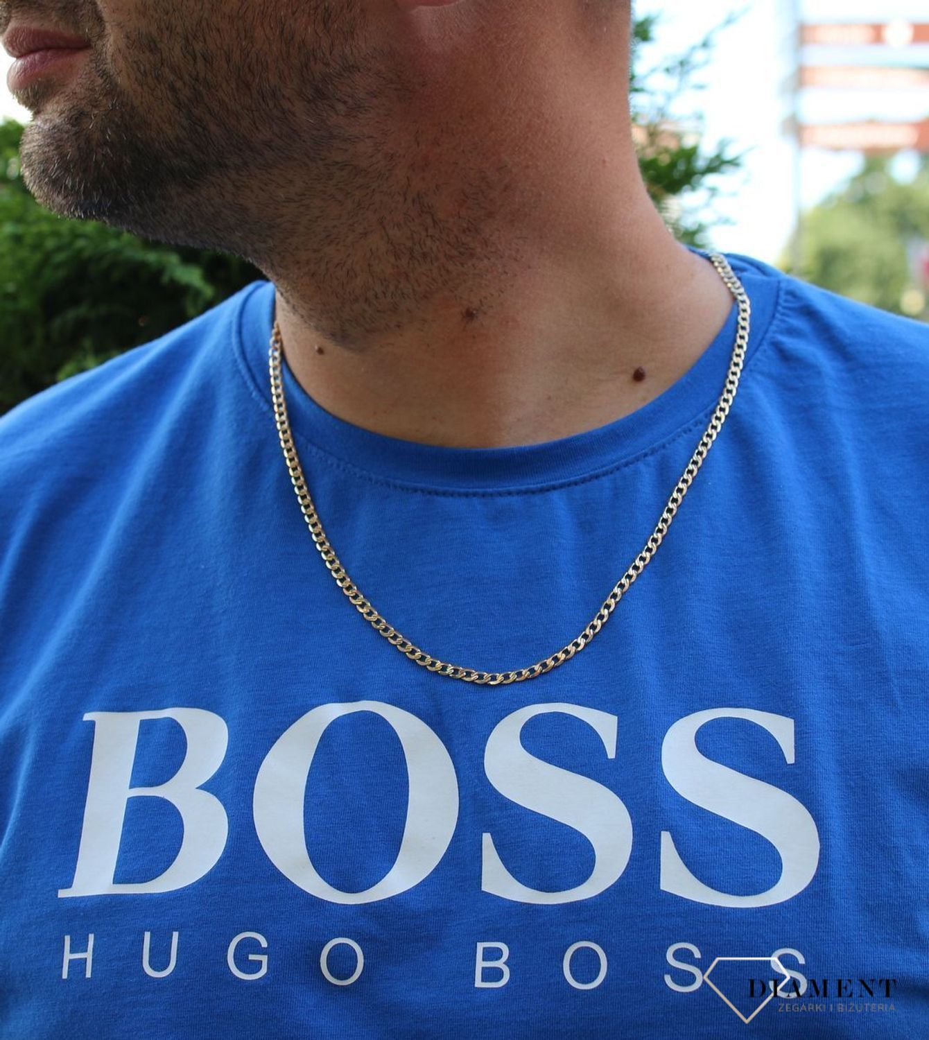 Złoty łańcuszek damski 585 gruba pancerka LA 430G.jpg